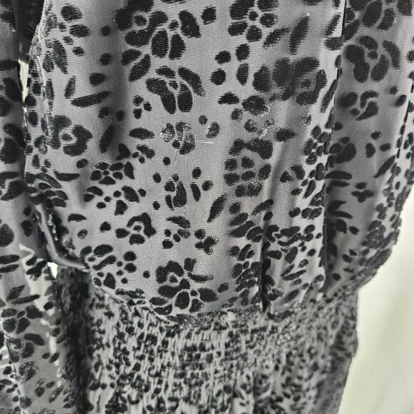 Parker Carmindy Burnout Velvet Mini Dress Medium Black Whimsigoth Gothic Boho - Picture 6 of 15